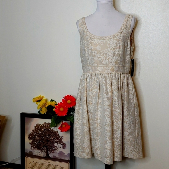 Tahari ASL Dresses & Skirts - NEW Tahari Arthur S. Levine McNally Dress Gilded Coast Fit & Flare Designer Chic
